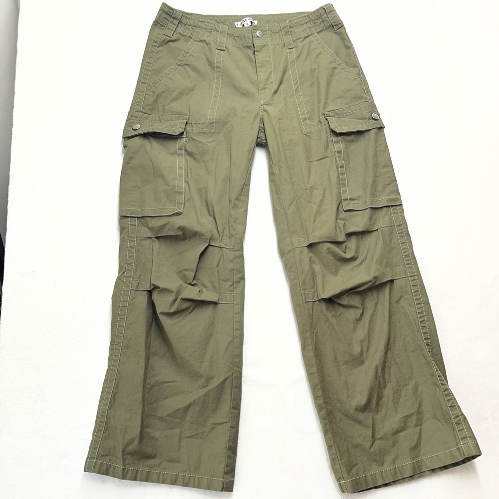I.AM.GIA‎ Cargo Pants Womens Small Wide Leg Y2K Paratrooper Olive